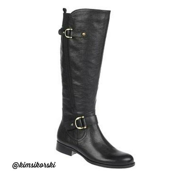 Naturalizer Josey Black Leather Boot Wide Shaft 6½‎ - Picture 1 of 15
